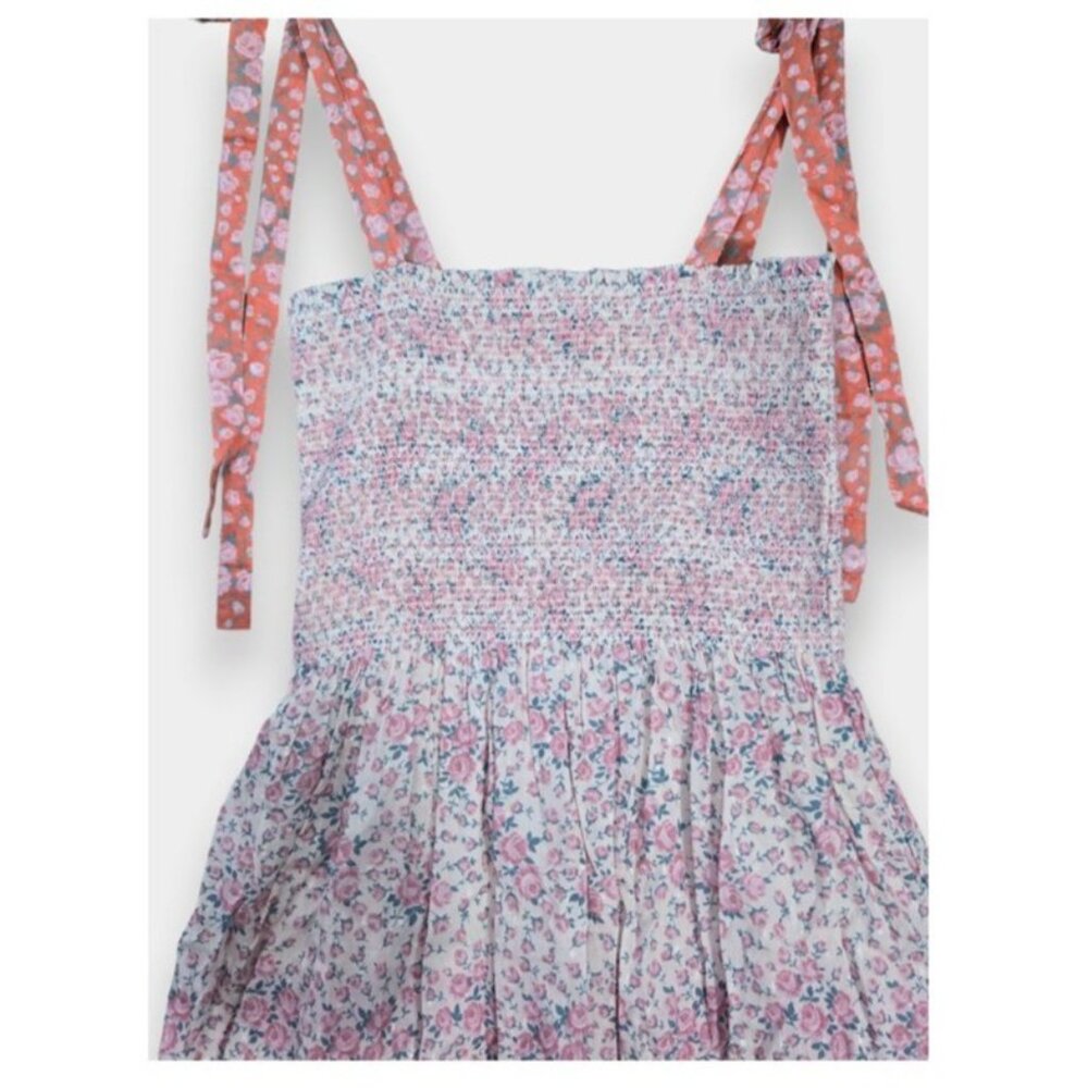LOVESHACKFANCY Caressa Floral Print Tiered Sundress Pink Small NWT $395 - Picture 4 of 9